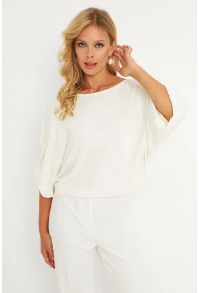 Kadın Ekru Düğüm Detaylı Bluz GÇ176