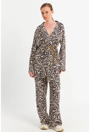 Kadın Ekru-Kahve Alt Üst Takım MGÇ202