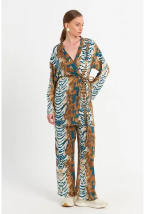 Kadın Ekru-Mavi Alt Üst Takım MGÇ202