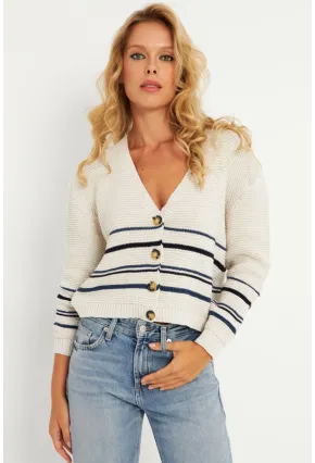 Kadın Ekru Triko Hırka MİW9571
