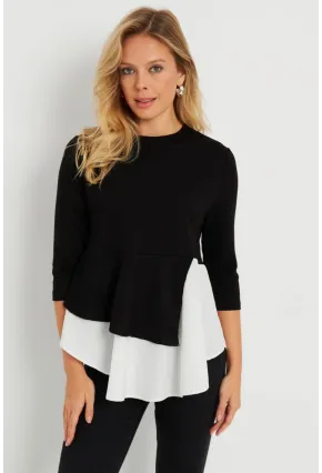 Kadın Gömlek Detaylı Bluz Siyah ST6025