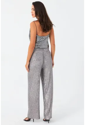 Kadın Gri Payetli Pantolon SHR8