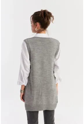 Kadın Gri Triko Süveter YV103