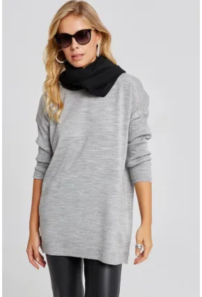 Kadın Gri Triko Tunik YV110