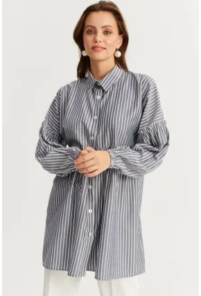 Kadın İndigo Tunik Gömlek MASF12