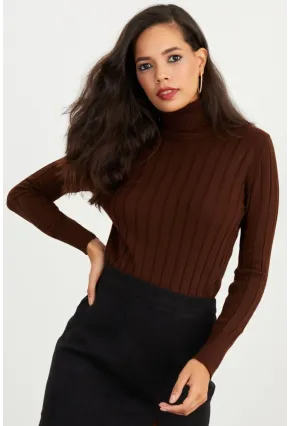 Kadın Kahverengi Balıkçı Kazak YV99