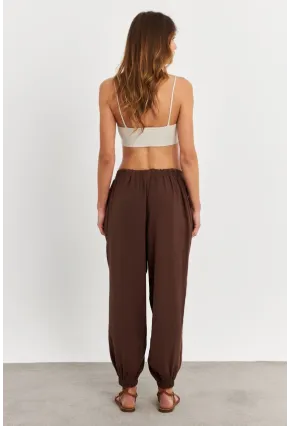 Kadın Kahverengi Kubra Şalvar Pantolon GÇ900