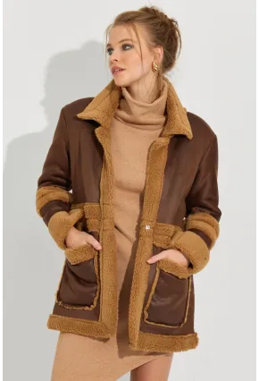Kadın Kahverengi Nubuk Mont QRS8381