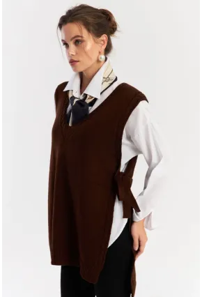 Kadın Kahverengi Triko Süveter YV103