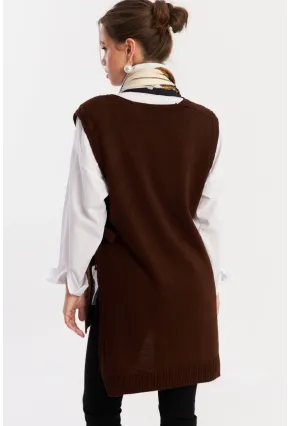 Kadın Kahverengi Triko Süveter YV103