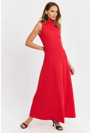 Kadın Kırmızı Basic Maxi Elbise TF29