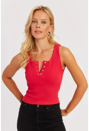 Kadın Kırmızı Patlı Kaşkorse Bluz MK02