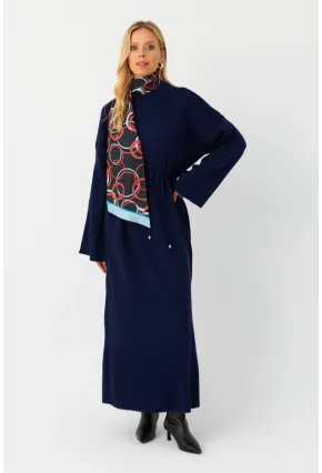 Kadın Lacivert Triko Maxi Elbise MTC3367