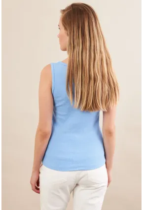 Kadın Mavi Fermuarlı Kaşkorse Bluz EY3106