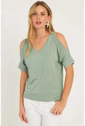 Kadın Mint Degaje Yaka Bluz BR1329