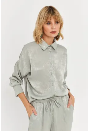 Kadın Mint Saten Gömlek MCAR1127