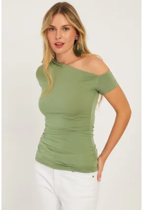 Kadın Mint Yanları Büzgülü Bluz YZ1017