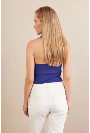 Kadın Mor Sırtı Açık Bluz ZH01-90