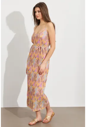 Kadın Multi Astarlı Desenli Midi Elbise TOP08