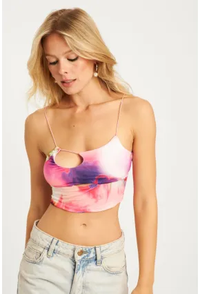 Kadın Multi Batik Crop Bluz AYD340