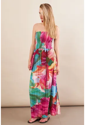 Kadın Multi Straplez Pilise Uzun Elbise MSİ100