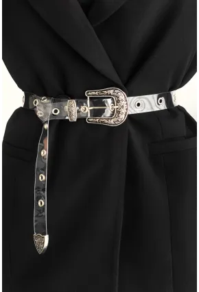 Kadın No Color Kuş Gözlü Şeffaf Kemer BE620