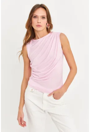 Kadın Pembe Büzgülü Bluz YZ625