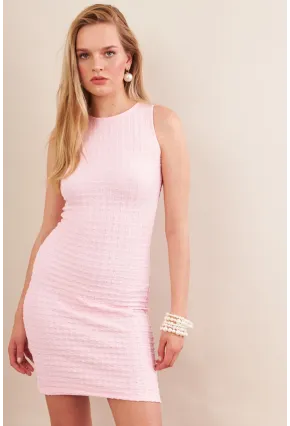 Kadın Pembe Rustik Mini Elbise FLU7310