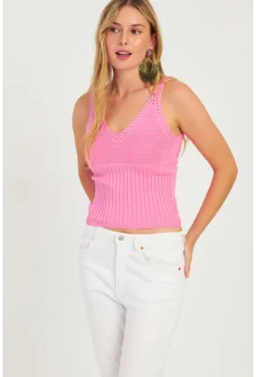 Kadın Pembe Triko Bluz SMT225