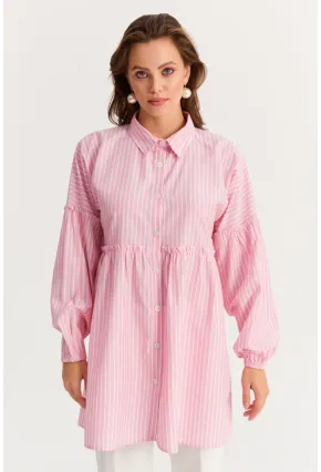Kadın Pembe Tunik Gömlek MASF12
