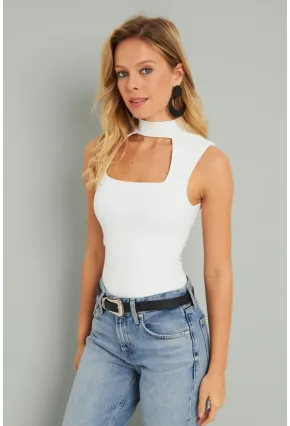 Kadın Pencereli Bluz Beyaz AYD275