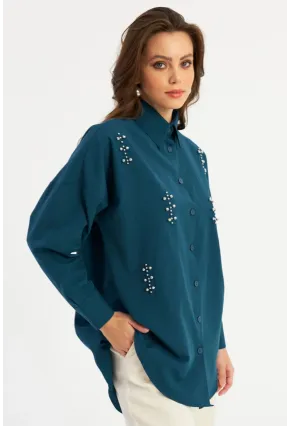 Kadın Petrol Zımbalı Gömlek MASF1