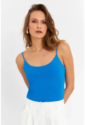 Kadın Saks Çıtçıtlı Body ZH129