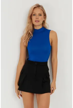 Kadın Saks Kolsuz Bluz LPP1260