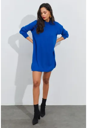 Kadın Saks Triko Tunik YV110