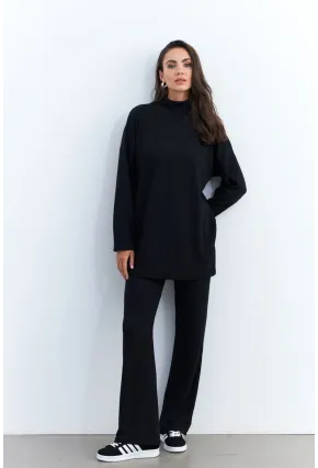 Kadın Siyah Alt Üst Pantolon Takım MTF28