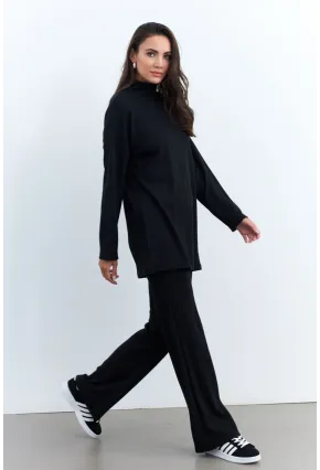 Kadın Siyah Alt Üst Pantolon Takım MTF28