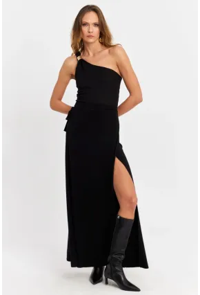 Kadın Siyah Anvelop Etek HOR41