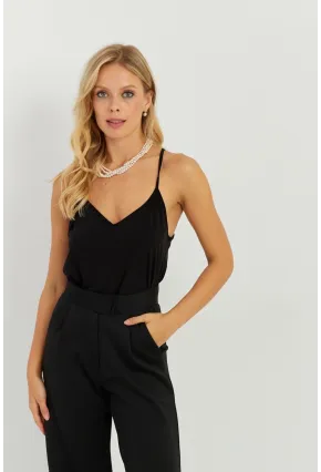 Kadın Siyah Askılı Bluz AYD269