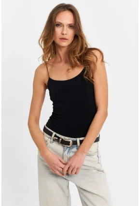 Kadın Siyah Askılı Body LİK15