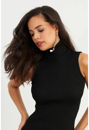 Kadın Siyah Balıkçı Bluz YV97