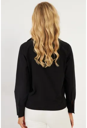 Kadın Siyah Basic Gömlek ZER409