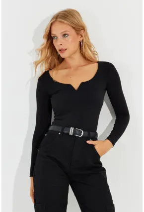 Kadın Siyah Bluz CY436
