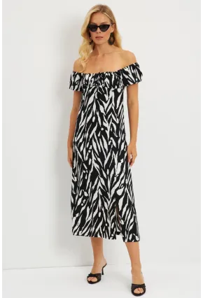 Kadın Siyah Bürümcük Büzgülü Midi Elbise DY105