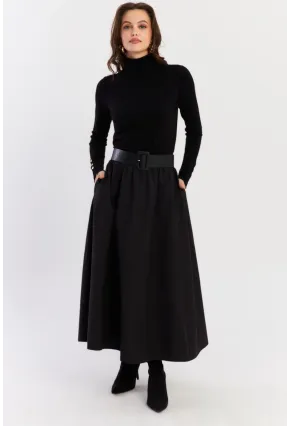 Kadın Siyah Çan Etek ELA3951