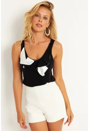 Kadın Siyah Detaylı Bluz KAZ17