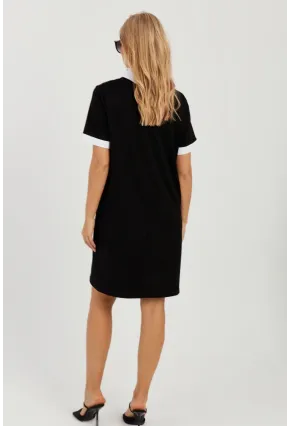 Kadın Siyah İncili Midi Elbise ST833
