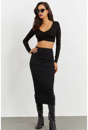 Kadın Siyah Kalem Etek Yİ2474