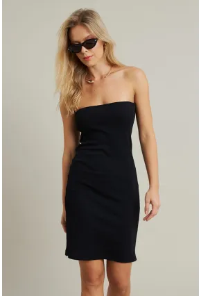 Kadın Siyah Kalp Yaka Kaşkorse Mini Elbise TF45