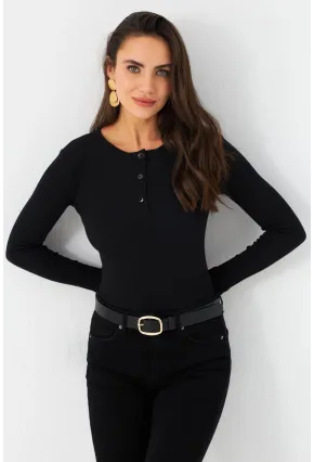 Kadın Siyah Kaşkorse Bluz EY2988